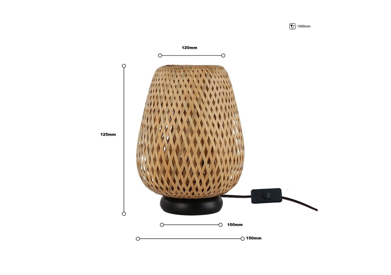 Lampe à poser en osier "CARL"-E27 - LM186 - Barcelona LED