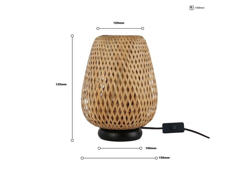 Lampe à poser en osier "CARL"-E27 - LM186 - Barcelona LED