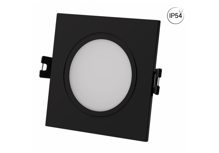 Collerette carrée pour ampoule GU10/ MR16-Diffuseur opale-Coupe diamètre 75-80 mm-IP54 - B999-C-N - Barcelona LED