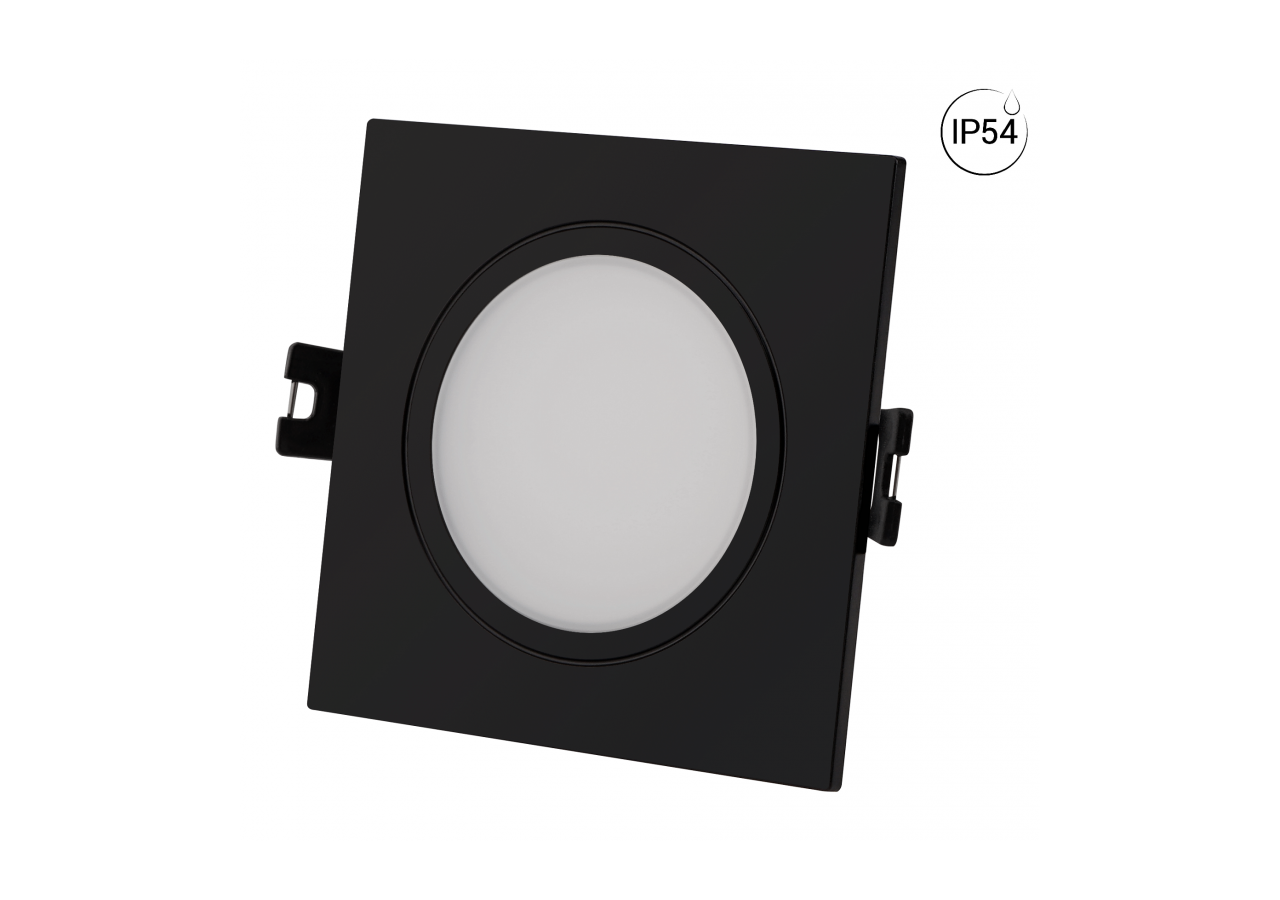 Collerette carrée pour ampoule GU10/ MR16-Diffuseur opale-Coupe diamètre 75-80 mm-IP54 - B999-C-N - Barcelona LED