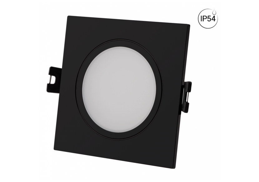 Collerette carrée pour ampoule GU10/ MR16-Diffuseur opale-Coupe diamètre 75-80 mm-IP54 - B999-C-N - Barcelona LED