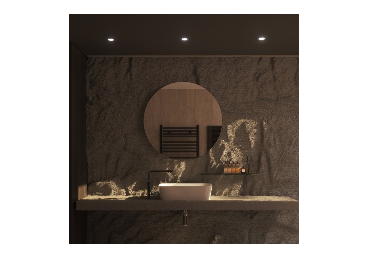 Collerette carrée pour ampoule GU10/ MR16-Diffuseur opale-Coupe diamètre 75-80 mm-IP54 - B999-C-N - Barcelona LED