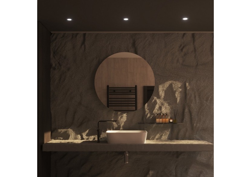 Collerette carrée pour ampoule GU10/ MR16-Diffuseur opale-Coupe diamètre 75-80 mm-IP54 - B999-C-N - Barcelona LED