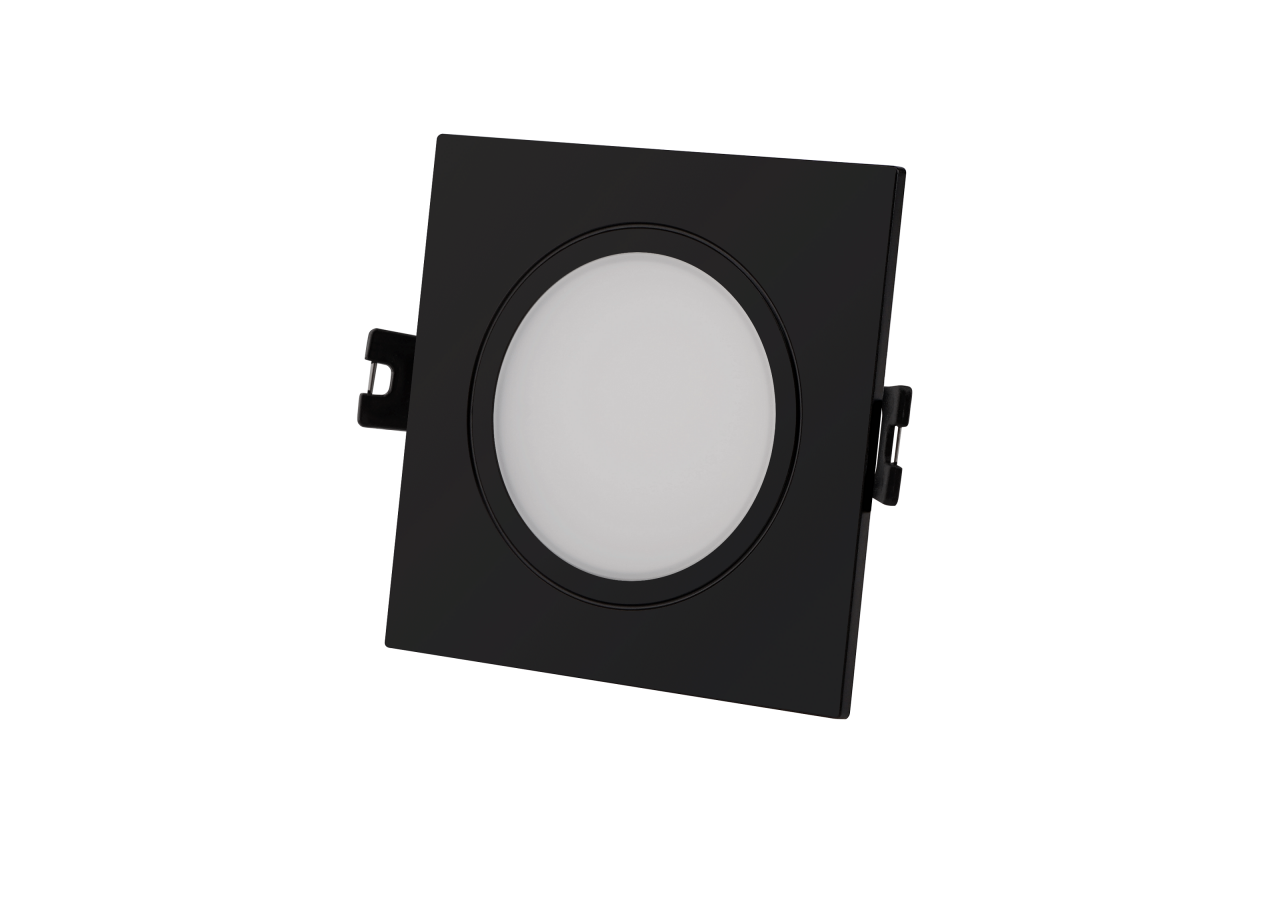 Collerette carrée pour ampoule GU10/ MR16-Diffuseur opale-Coupe diamètre 75-80 mm-IP54 - B999-C-N - Barcelona LED