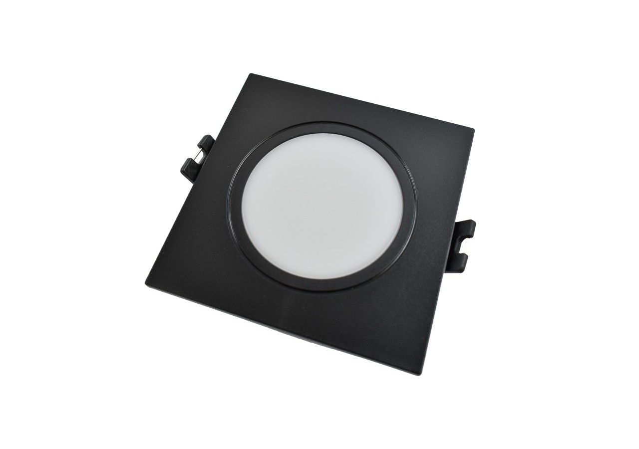 Collerette carrée pour ampoule GU10/ MR16-Diffuseur opale-Coupe diamètre 75-80 mm-IP54 - B999-C-N - Barcelona LED