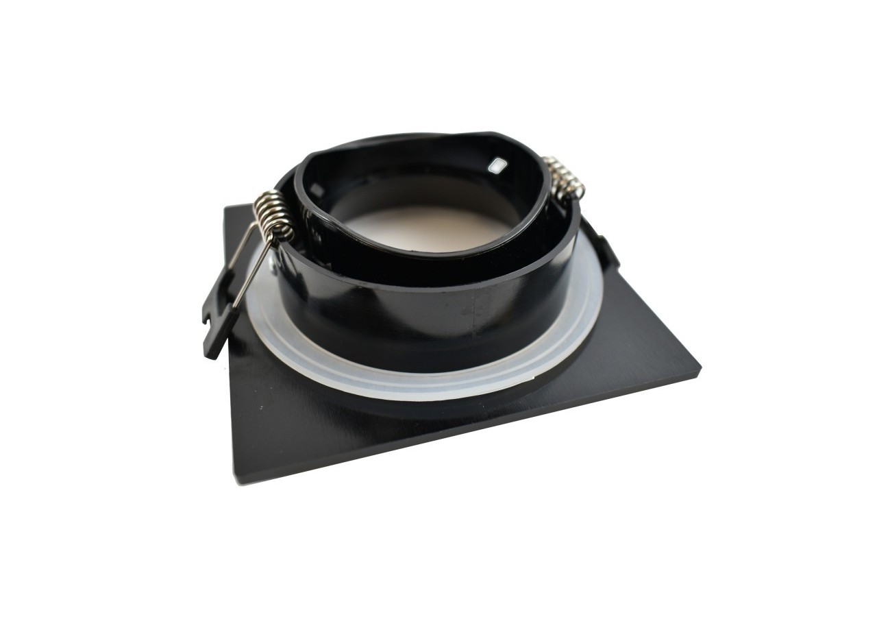 Collerette carrée pour ampoule GU10/ MR16-Diffuseur opale-Coupe diamètre 75-80 mm-IP54 - B999-C-N - Barcelona LED