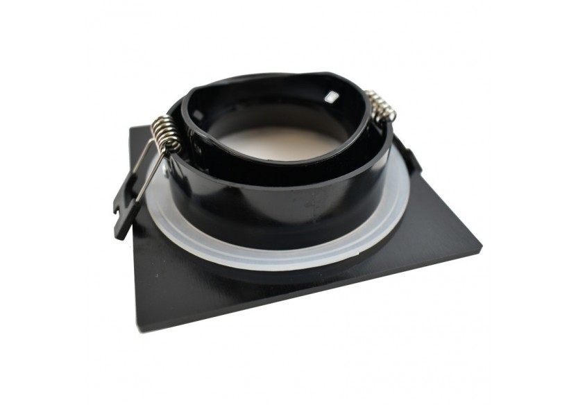 Collerette carrée pour ampoule GU10/ MR16-Diffuseur opale-Coupe diamètre 75-80 mm-IP54 - B999-C-N - Barcelona LED