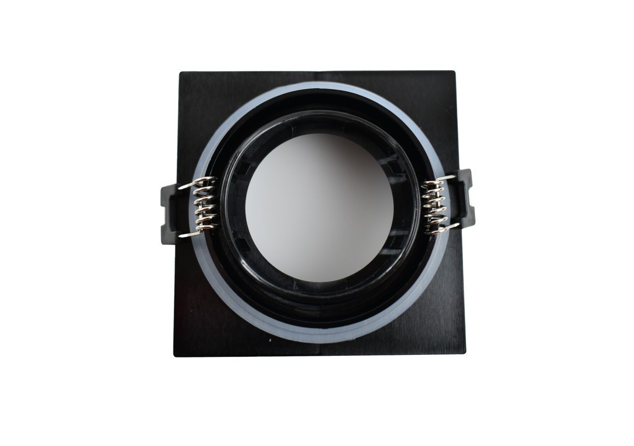 Collerette carrée pour ampoule GU10/ MR16-Diffuseur opale-Coupe diamètre 75-80 mm-IP54 - B999-C-N - Barcelona LED