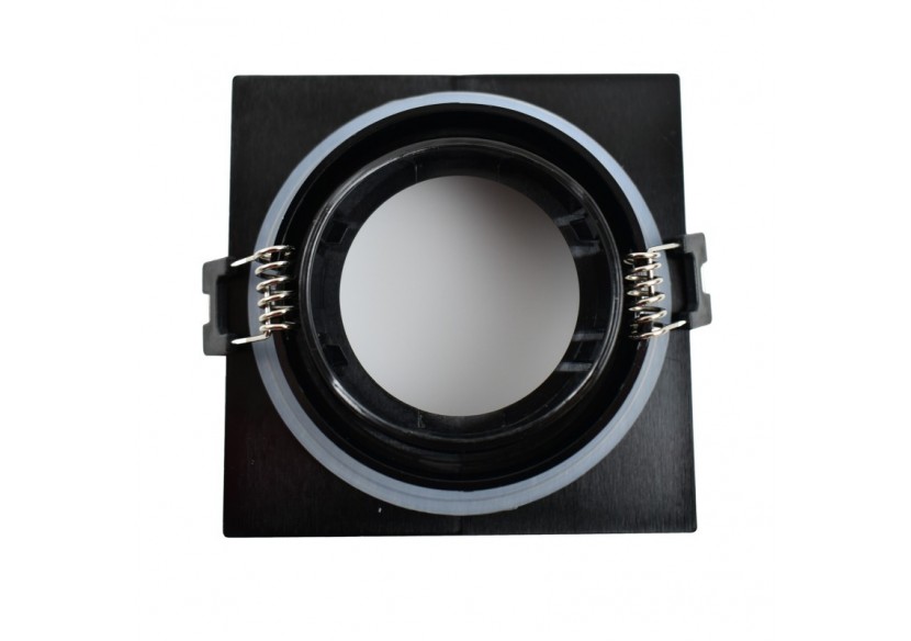 Collerette carrée pour ampoule GU10/ MR16-Diffuseur opale-Coupe diamètre 75-80 mm-IP54 - B999-C-N - Barcelona LED