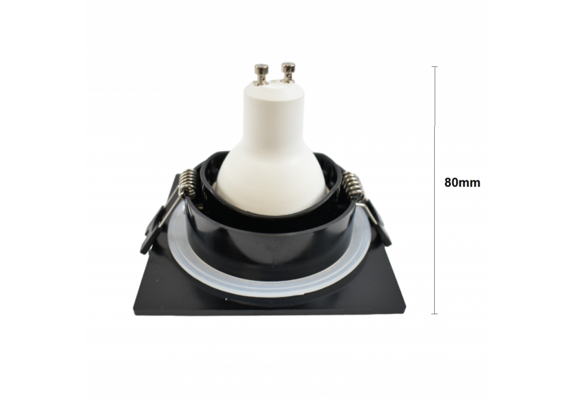 Collerette carrée pour ampoule GU10/ MR16-Diffuseur opale-Coupe diamètre 75-80 mm-IP54 - B999-C-N - Barcelona LED