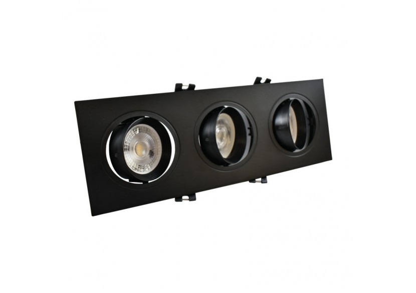 Support de spot triple orientable pour ampoules GU10/MR16-Coupe 75 x 235 mm - B996-N - Barcelona LED