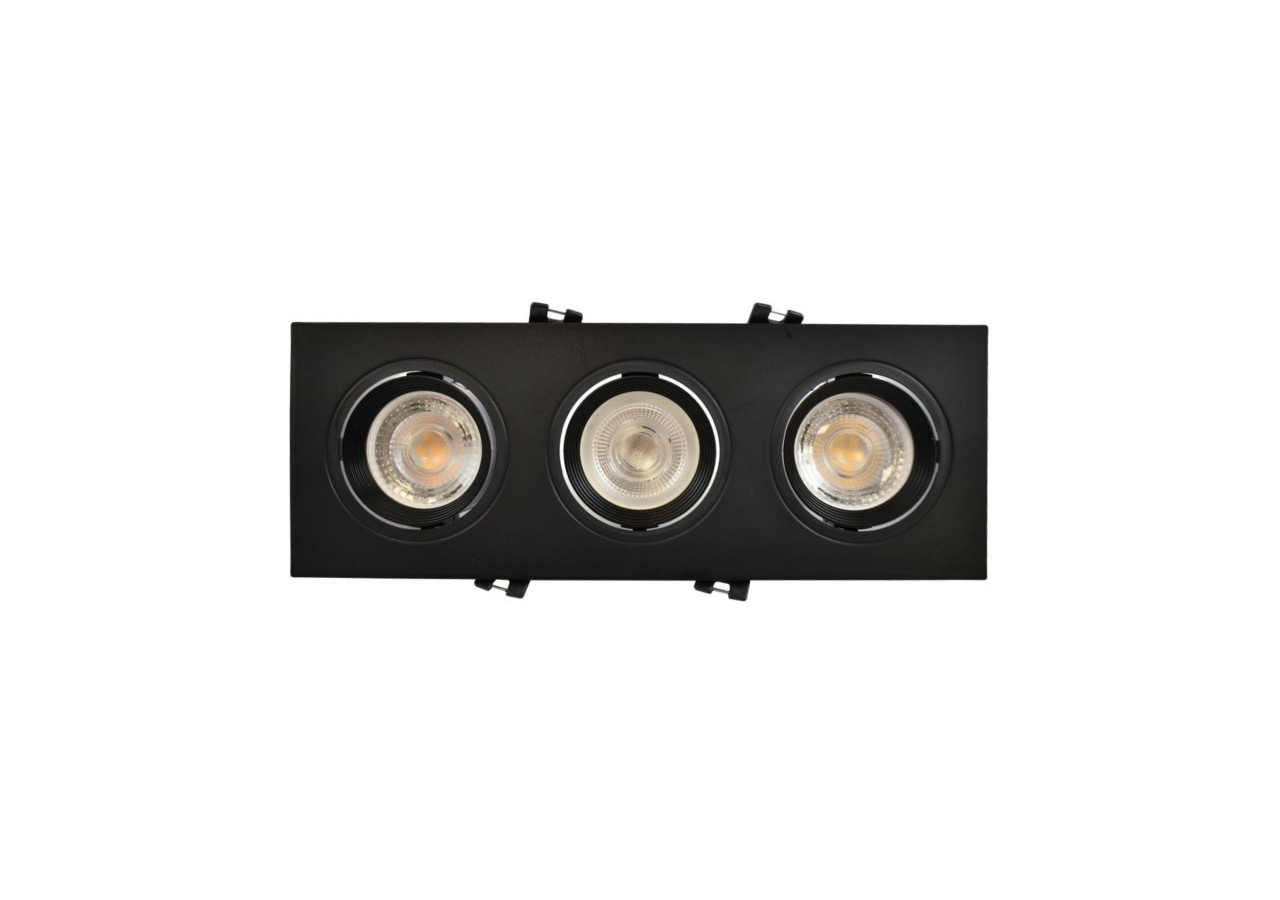 Support de spot triple orientable pour ampoules GU10/MR16-Coupe 75 x 235 mm - B996-N - Barcelona LED