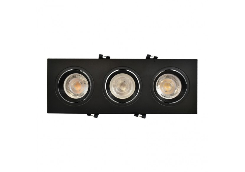 Support de spot triple orientable pour ampoules GU10/MR16-Coupe 75 x 235 mm - B996-N - Barcelona LED