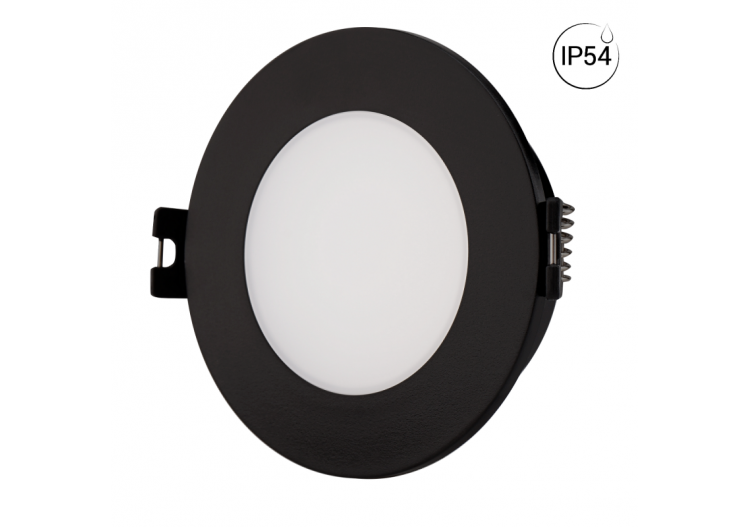 Collerette downlight étanche ronde pour ampoule GU10 / MR16-Diffuseur opale-Coupe diamètre 75-80 mm - B999-R-N - Barcelona LED