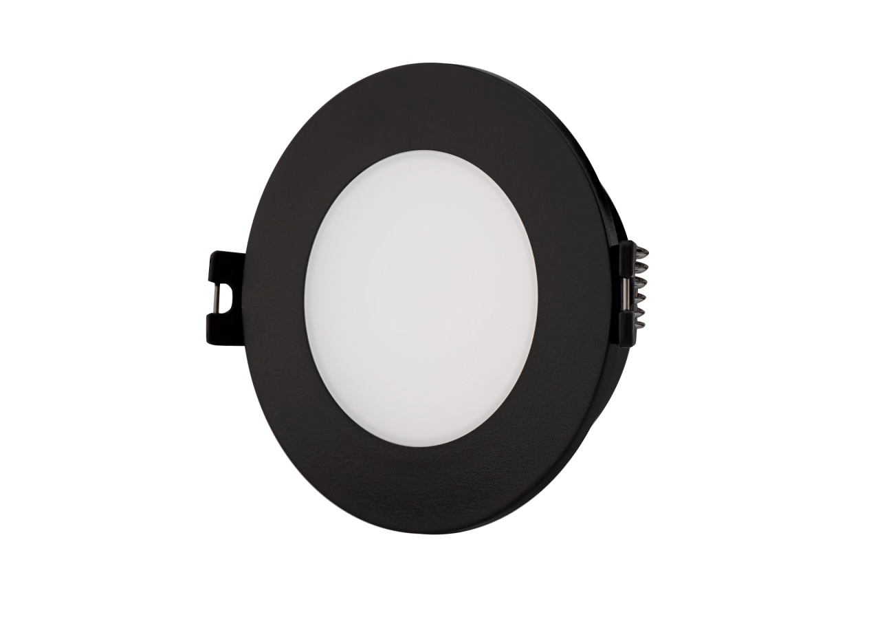 Collerette downlight étanche ronde pour ampoule GU10 / MR16-Diffuseur opale-Coupe diamètre 75-80 mm - B999-R-N - Barcelona LED
