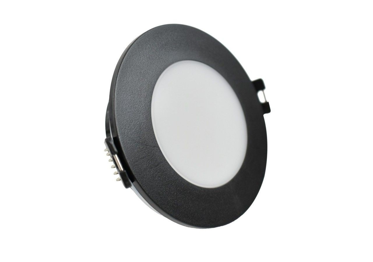 Collerette downlight étanche ronde pour ampoule GU10 / MR16-Diffuseur opale-Coupe diamètre 75-80 mm - B999-R-N - Barcelona LED