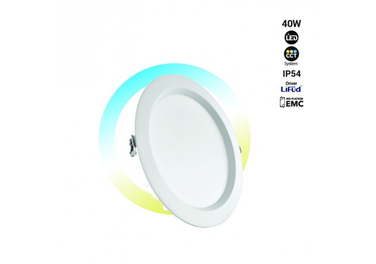Downlight LED CCT haute efficacité-40W-Driver Lifud-Coupe diamètre 200-220mm - B1265-CCT - Barcelona LED