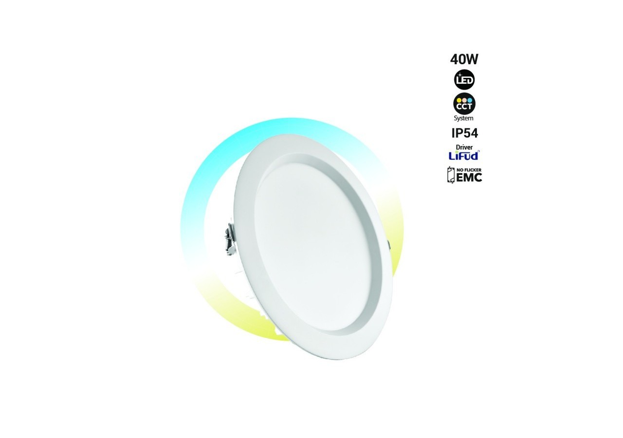 Downlight LED CCT haute efficacité-40W-Driver Lifud-Coupe diamètre 200-220mm - B1265-CCT - Barcelona LED
