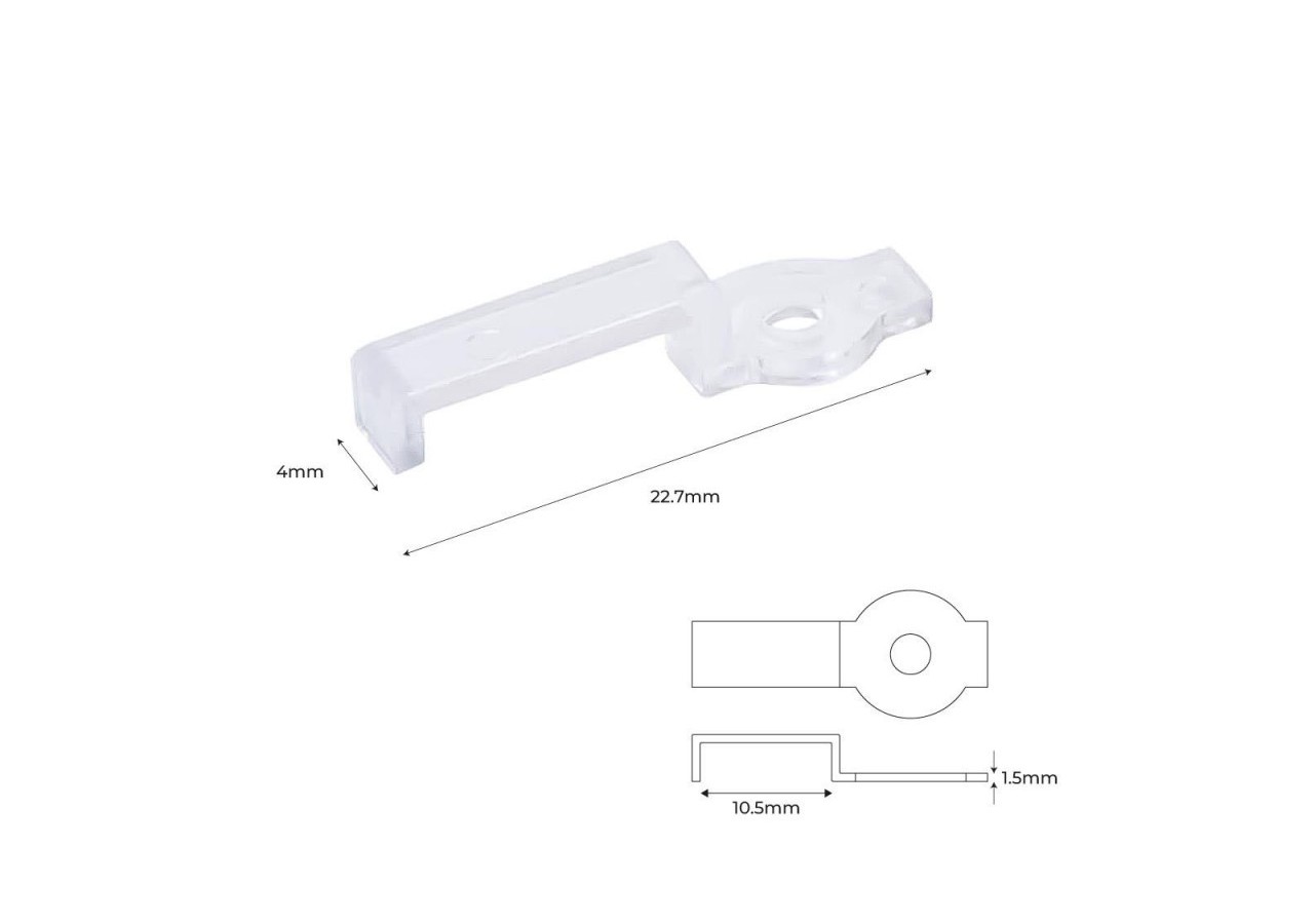 Clip de fixation pour bandes LED de 10mm-IP67 - 10MCWT1-C - Barcelona LED