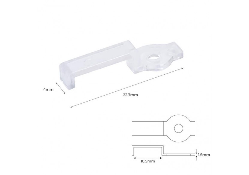 Clip de fixation pour bandes LED de 10mm-IP67 - 10MCWT1-C - Barcelona LED