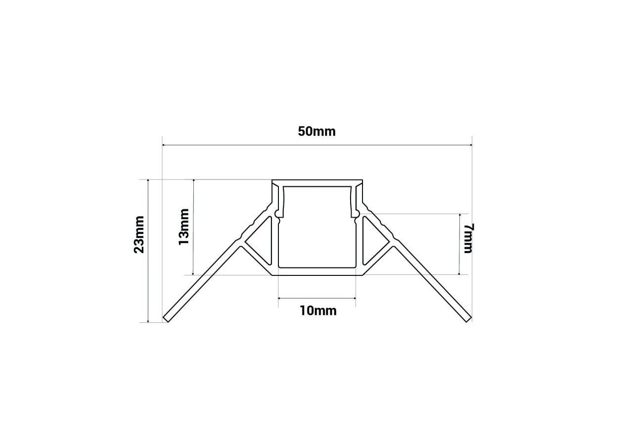 Profilé d'intégration aluminium pour placoplâtre pour angle extérieur-Ruban LED jusqu'à 10mm-2m - BPERFALP070-R - Barcelona LED