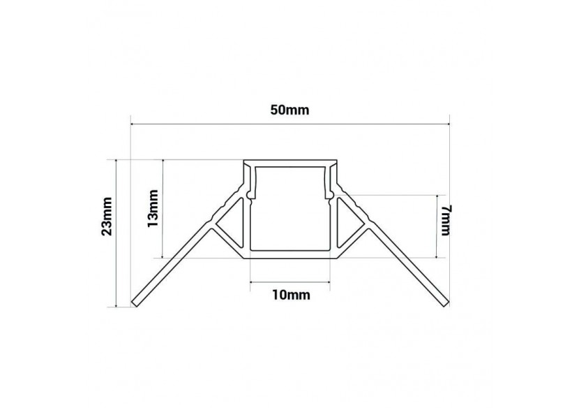 Profilé d'intégration aluminium pour placoplâtre pour angle extérieur-Ruban LED jusqu'à 10mm-2m - BPERFALP070-R - Barcelona LED