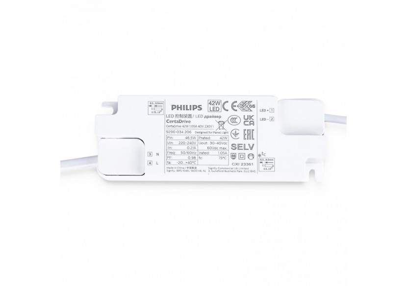 Driver PHILIPS CertaDrive 220-240V-Sortie 30-42V DC-0.9/1,05A-44W - 929002804880 - Barcelona LED