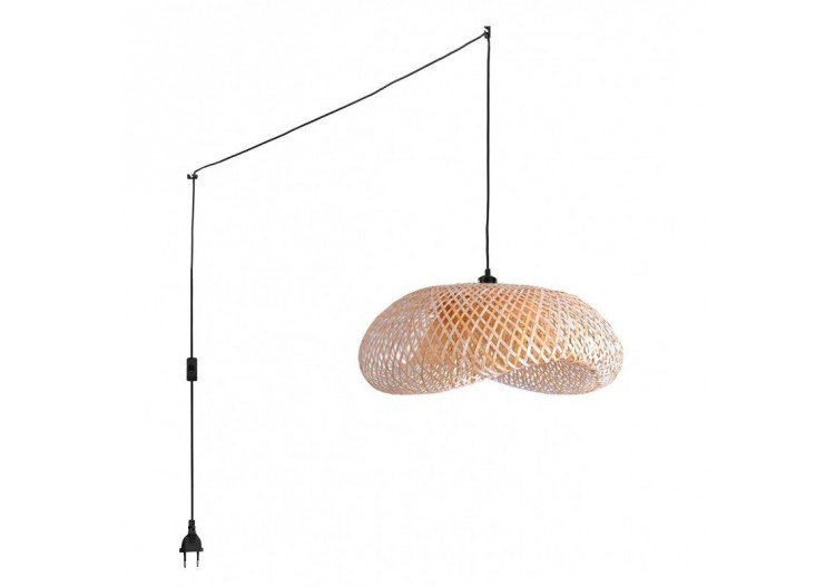 Suspension en osier "Vimet Lite" avec interrupteur et prise murale - K170-C-N - Barcelona LED