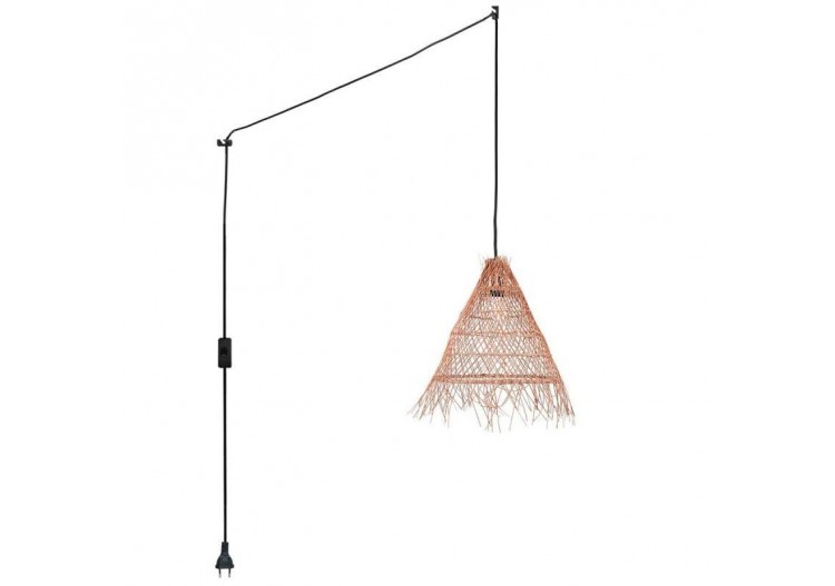 Suspension en osier "Willow" avec interrupteur et prise murale - K171-C-N - Barcelona LED