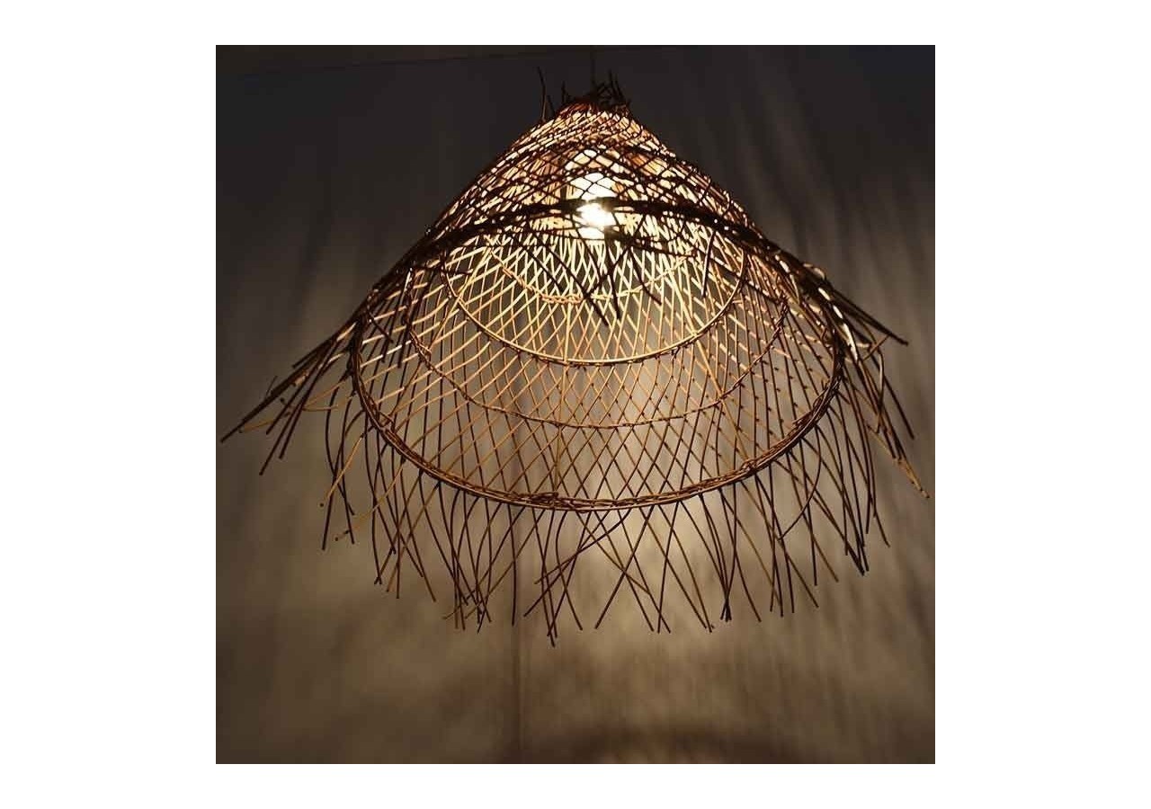 Suspension en osier "Willow" avec interrupteur et prise murale - K171-C-N - Barcelona LED