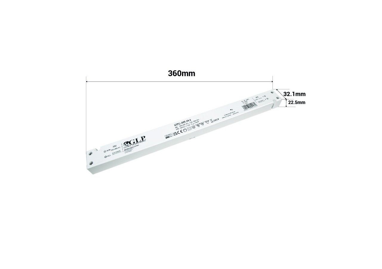 Alimentation LED extra plate 240W 24V 10A-GLP - GTPC-240-24-S - Barcelona LED