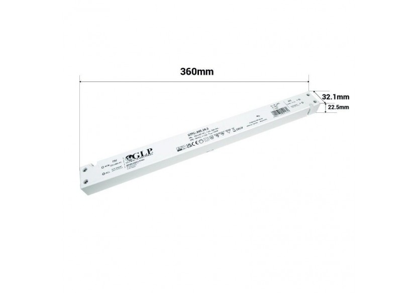 Alimentation LED extra plate 240W 24V 10A-GLP - GTPC-240-24-S - Barcelona LED