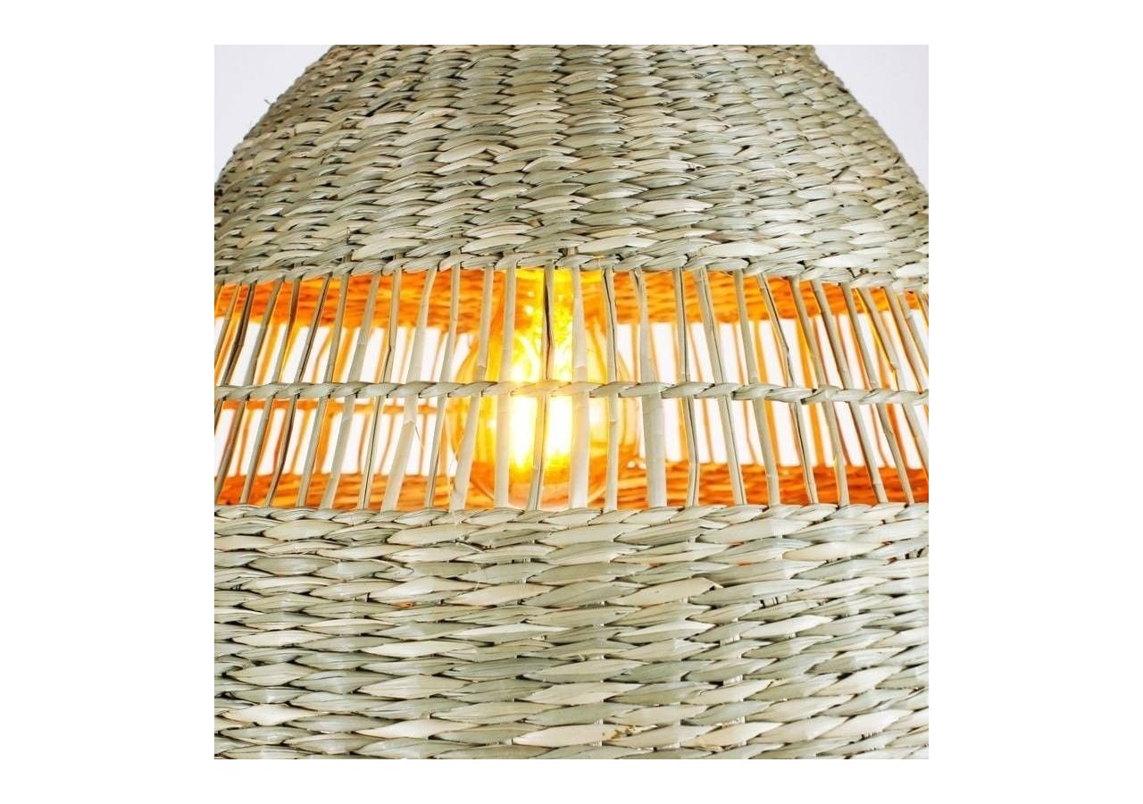 Suspension en osier "Ikken" avec interrupteur et prise murale - K172-C-N - Barcelona LED