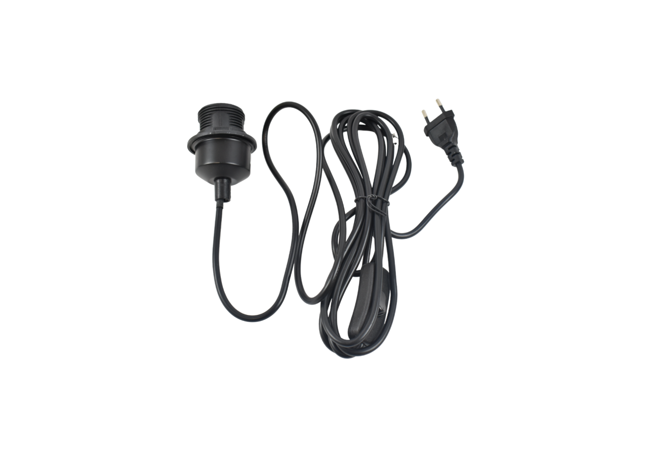 Suspension en osier "Ikken" avec interrupteur et prise murale - K172-C-N - Barcelona LED