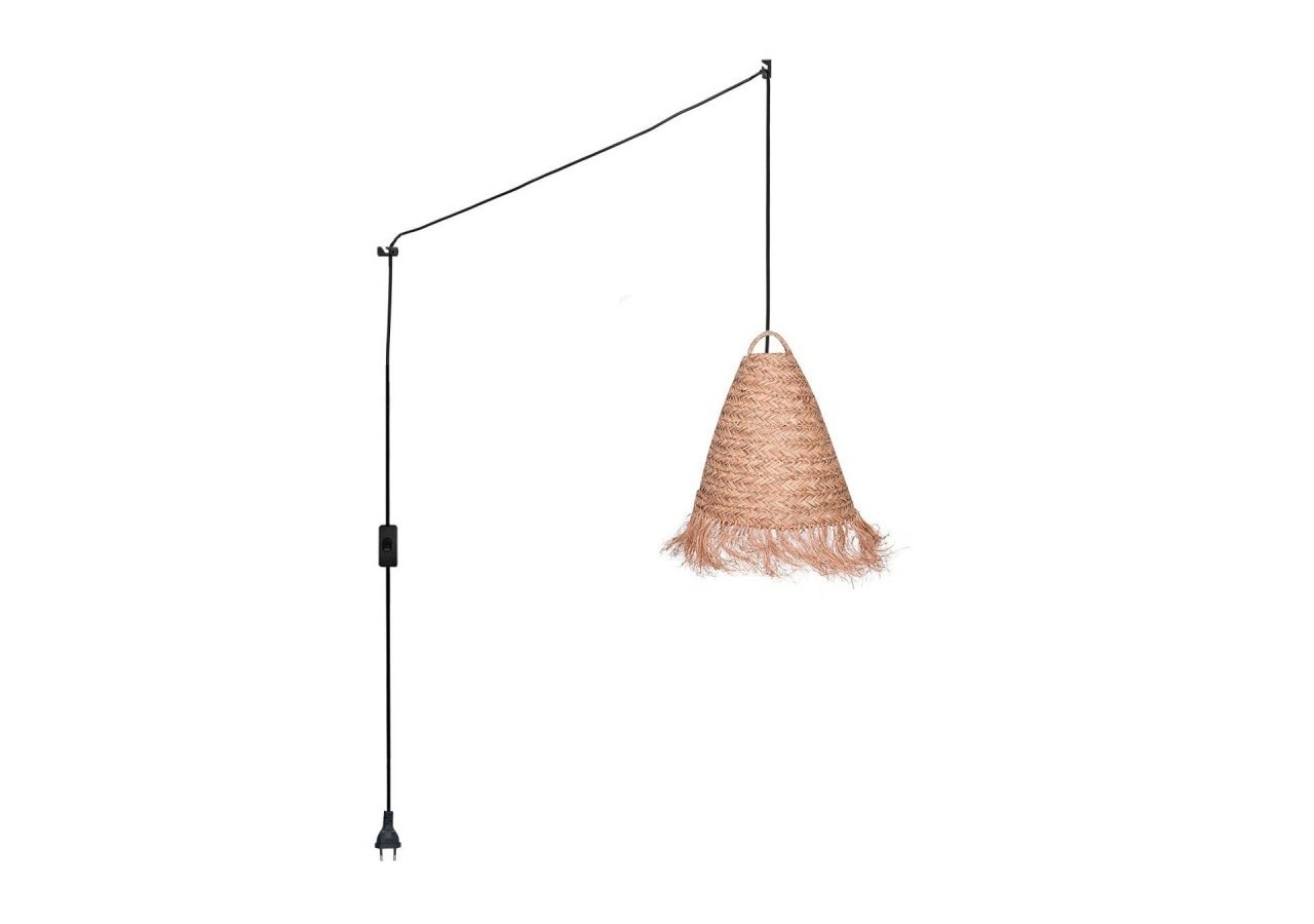 Suspension en fibre naturelle "Nam" avec interrupteur et prise murale - K173-C-N - Barcelona LED