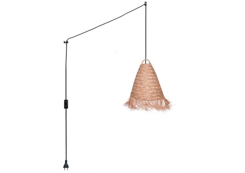 Suspension en fibre naturelle "Nam" avec interrupteur et prise murale - K173-C-N - Barcelona LED Suspension en fibre naturelle "Nam" avec interrupteur et prise murale - K173-C-N - Barcelona LED