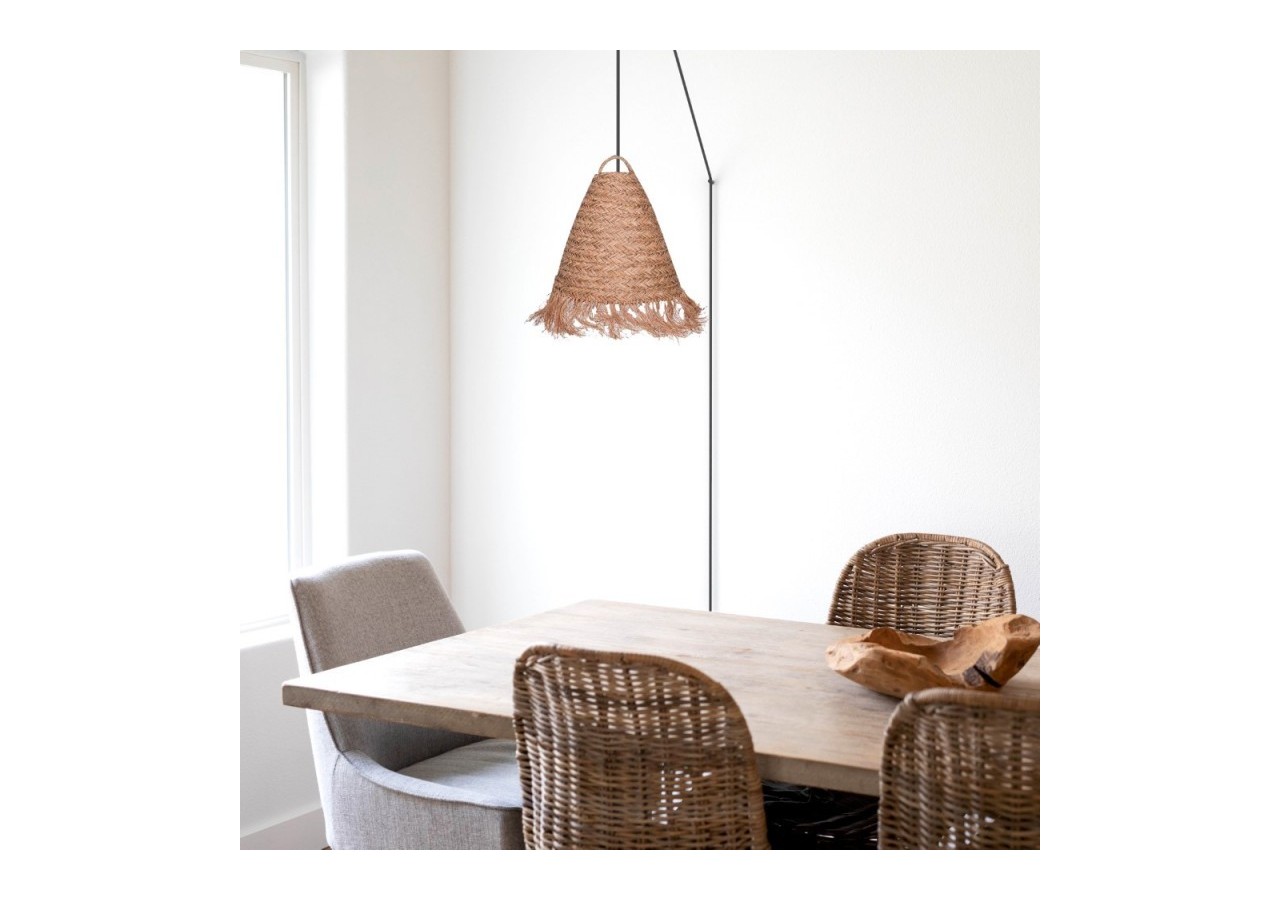 Suspension en fibre naturelle "Nam" avec interrupteur et prise murale - K173-C-N - Barcelona LED