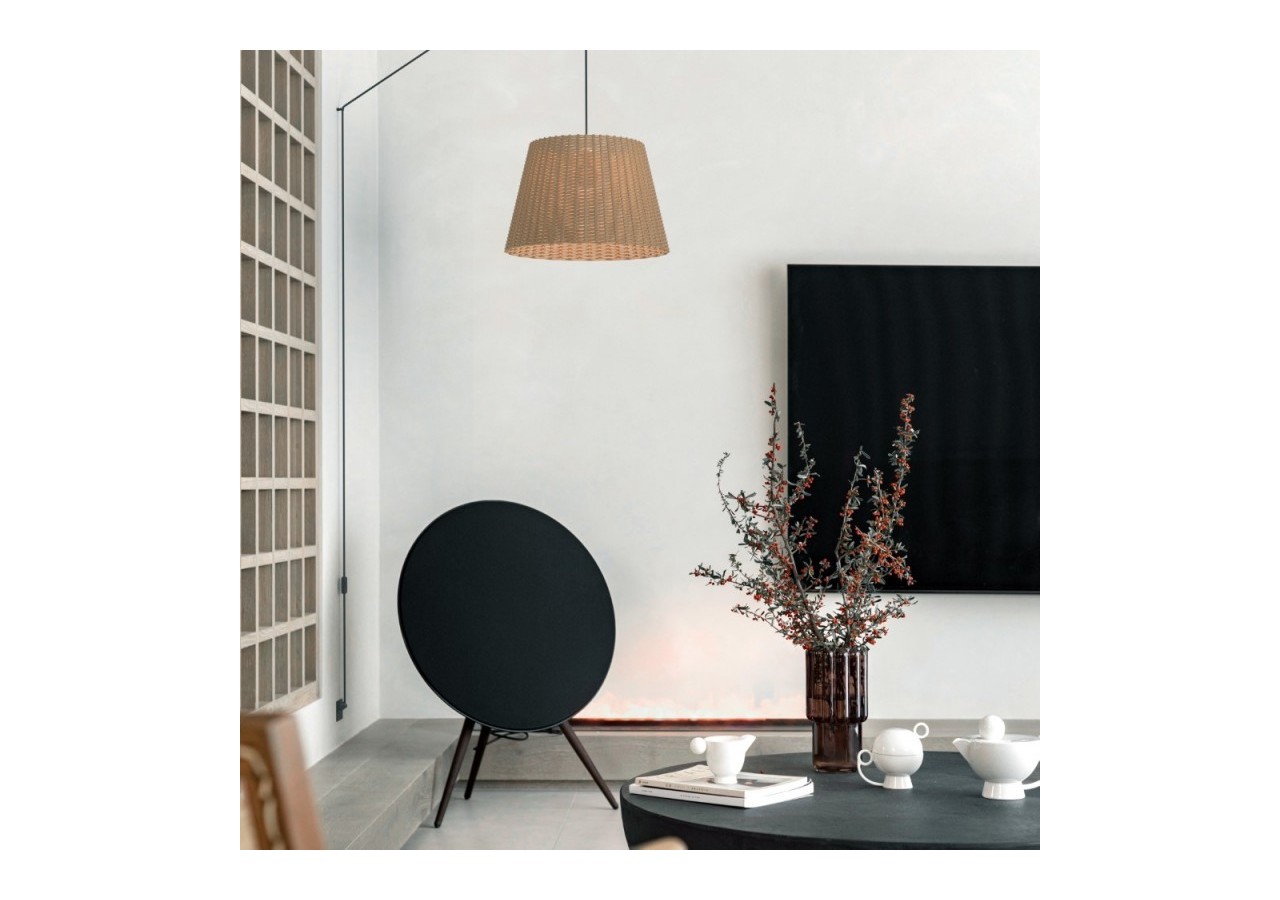 Suspension en osier "Hank" avec interrupteur et prise - K175-C-N - Barcelona LED