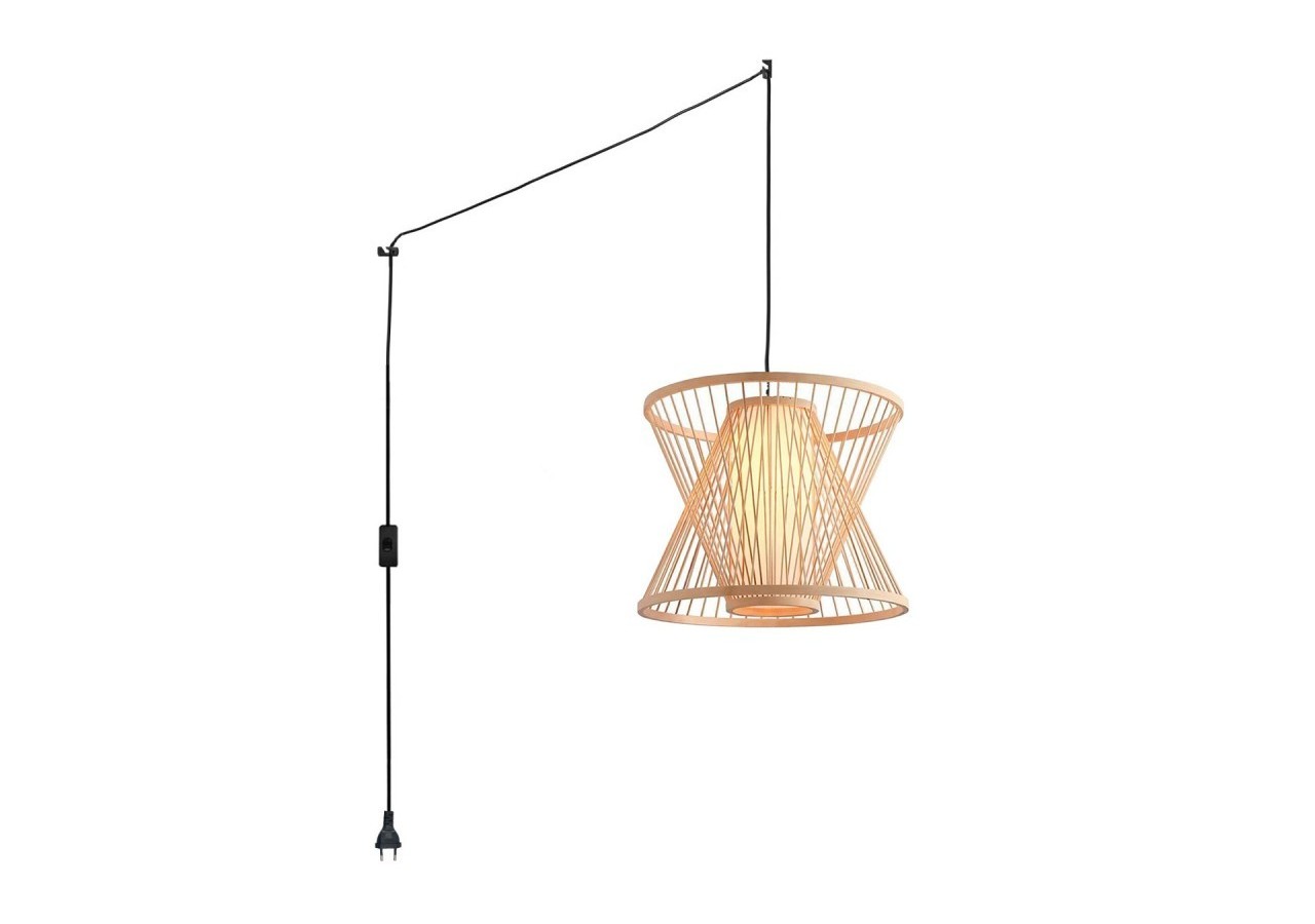 Suspension en bambou "Rise" avec interrupteur et prise - K177-C-N - Barcelona LED