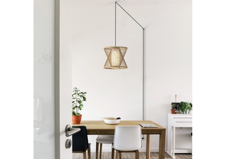 Suspension en bambou "Rise" avec interrupteur et prise - K177-C-N - Barcelona LED 2