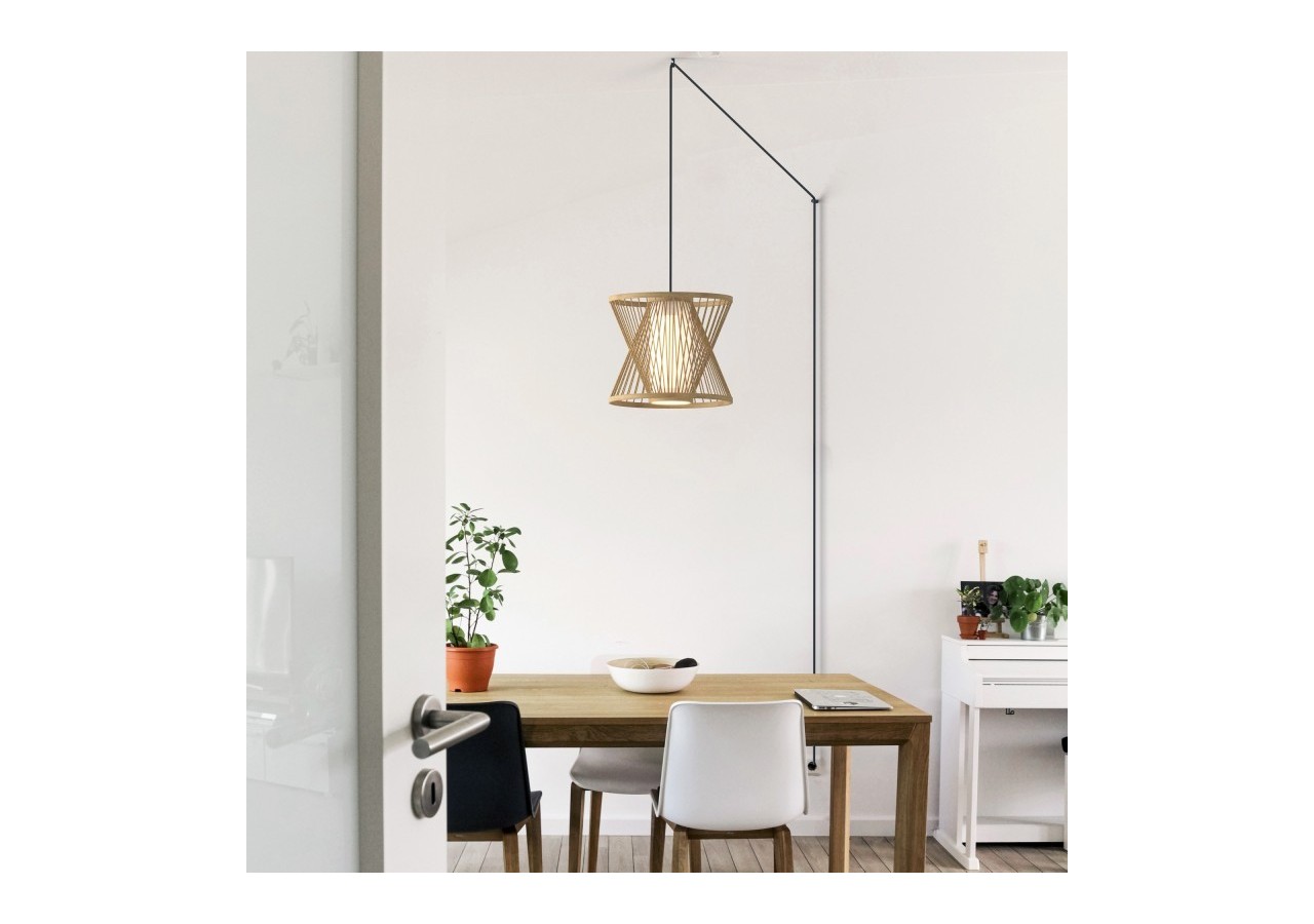 Suspension en bambou "Rise" avec interrupteur et prise - K177-C-N - Barcelona LED