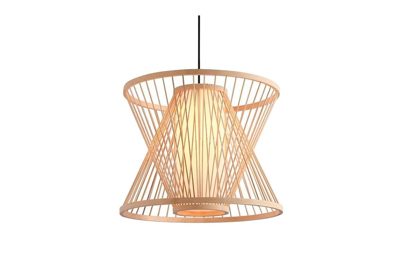 Suspension en bambou "Rise" avec interrupteur et prise - K177-C-N - Barcelona LED