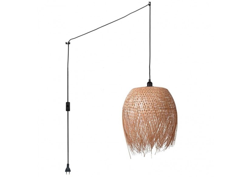 Suspension en rotin "Java" avec interrupteur et prise - K180-C-N - Barcelona LED Suspension en rotin "Java" avec interrupteur et prise - K180-C-N - Barcelona LED