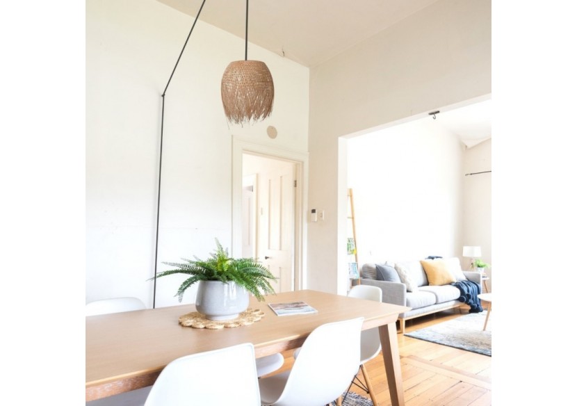 Suspension en rotin "Java" avec interrupteur et prise - K180-C-N - Barcelona LED Suspension en rotin "Java" avec interrupteur et prise - K180-C-N - Barcelona LED