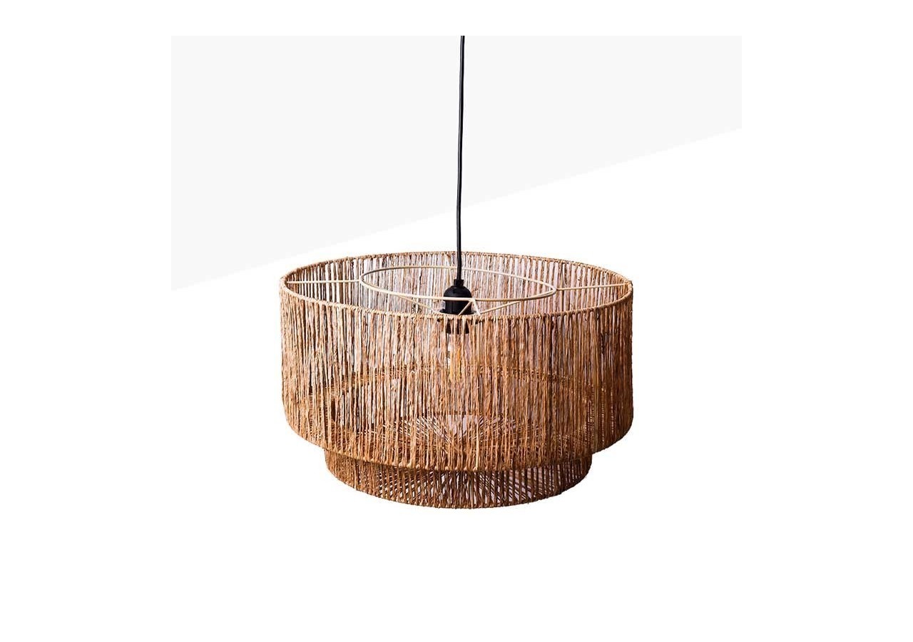Suspension en jute "Bali" avec interrupteur et prise - K181-C-N - Barcelona LED