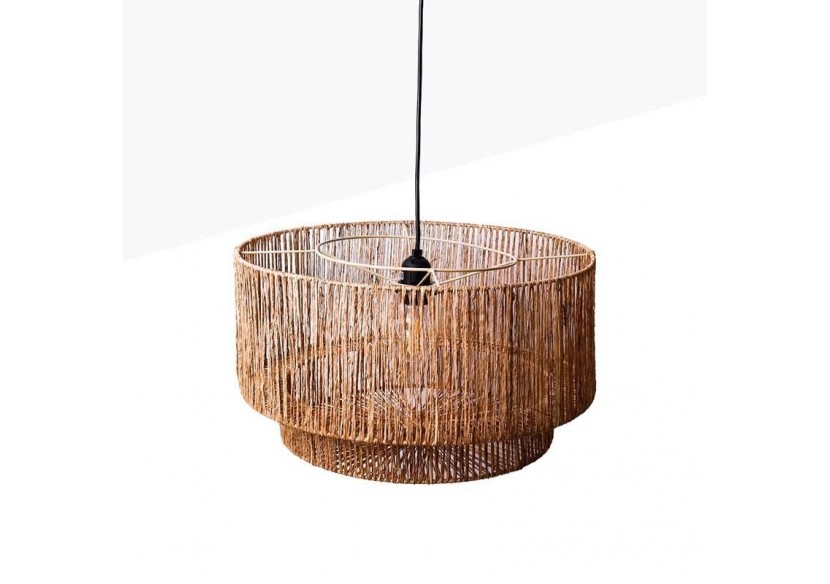 Suspension en jute "Bali" avec interrupteur et prise - K181-C-N - Barcelona LED Suspension en jute "Bali" avec interrupteur et prise - K181-C-N - Barcelona LED