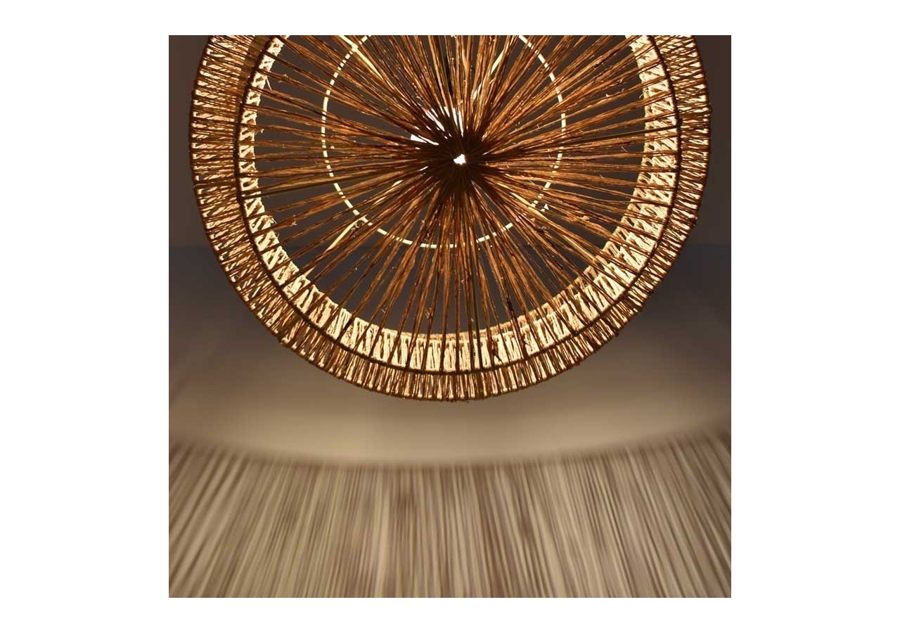 Suspension en jute "Bali" avec interrupteur et prise - K181-C-N - Barcelona LED