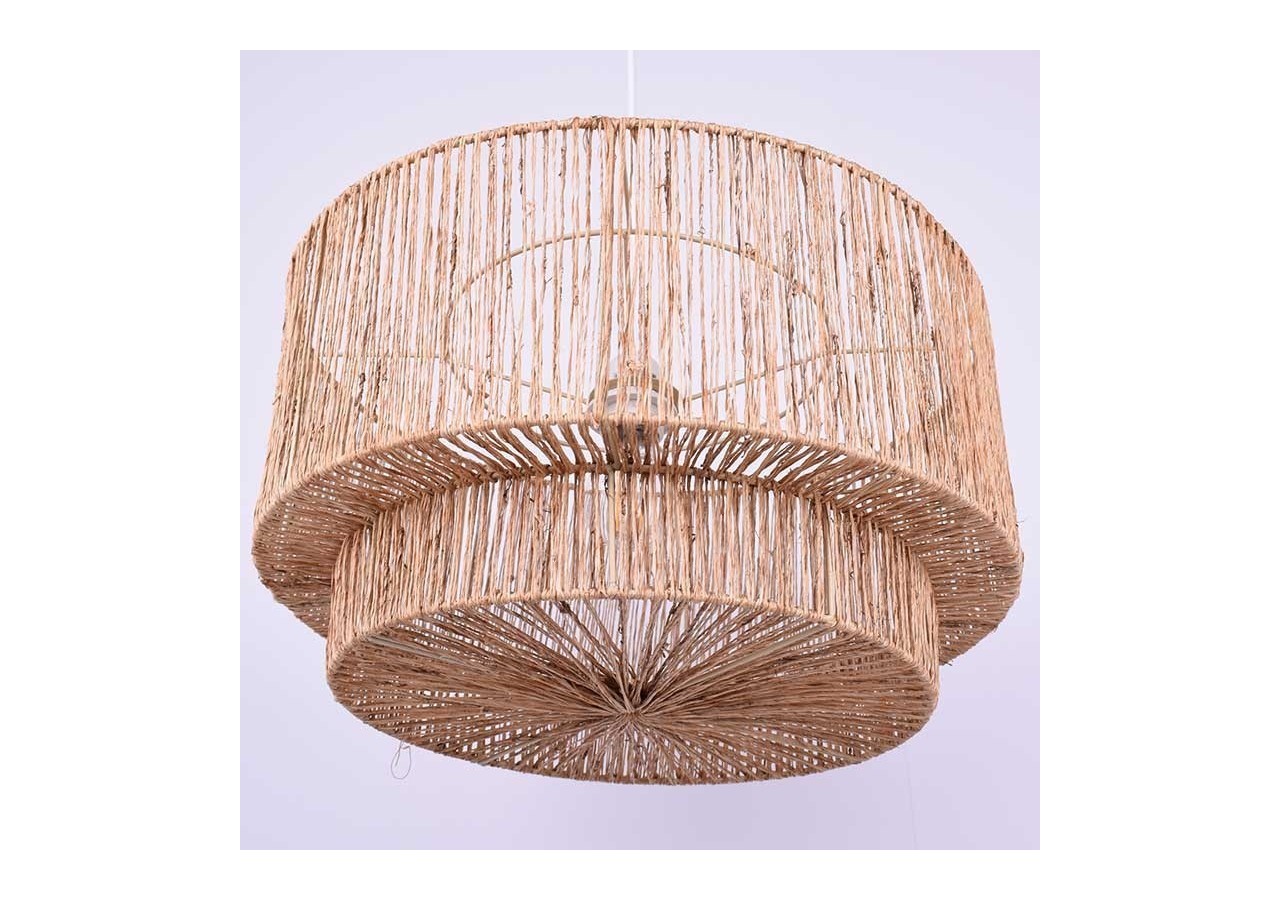 Suspension en jute "Bali" avec interrupteur et prise - K181-C-N - Barcelona LED