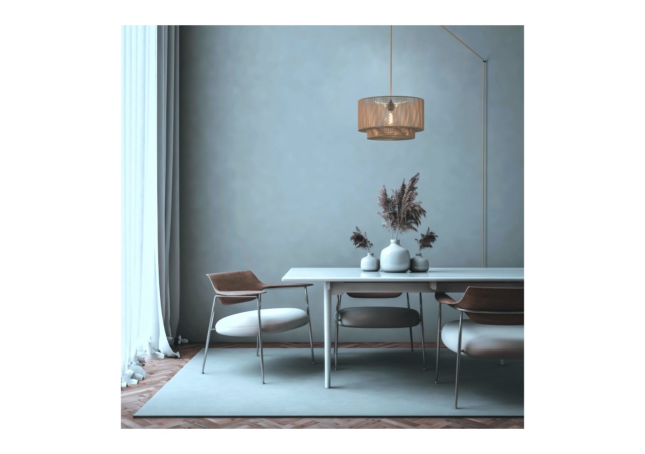 Suspension en jute "Bali" avec interrupteur et prise - K181-C-N - Barcelona LED