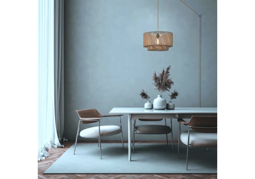 Suspension en jute "Bali" avec interrupteur et prise - K181-C-N - Barcelona LED Suspension en jute "Bali" avec interrupteur et prise - K181-C-N - Barcelona LED